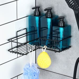 Fekete fém zuhanypolc, ragasztva