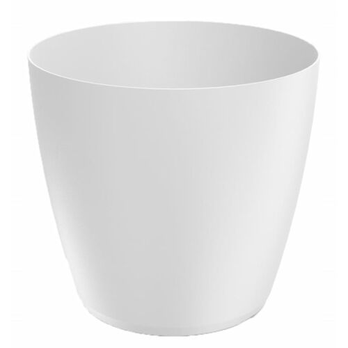 Matt fehér műanyag virágcserép 17,8x16,4 cm, sima fedél Mate 144986984