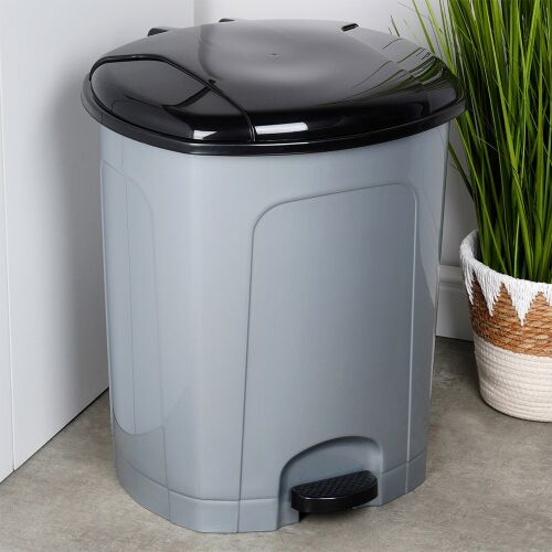 Műanyag pedálos hulladékgyűjtő, szürke, 50 l 144987390