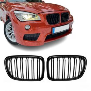 Podwójne kratki wlotu powietrza do BMW X1 E84 2009-2015, połyskliwa czerń 144990104 - Pojazd i części