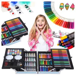 145 részes rajz- és festőkészlet gyerekeknek alumínium bőröndben