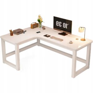 NAGY MODERN ALB LOFT 120 CM Birou de gaming de colț cu PC, monitor, tastatură și accesorii - Birouri