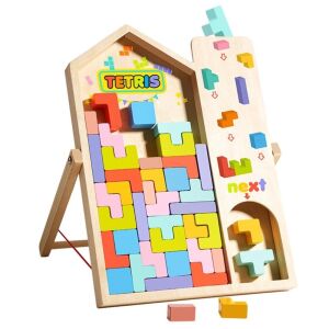 Kreatív fakocka puzzle - Logikai és oktató játék gyerekeknek 145011089 - Puzzle