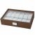 Elegáns fa doboz 12 óra tárolására és rendszerezésére, Pufo Gentleman modell, barna 145011103