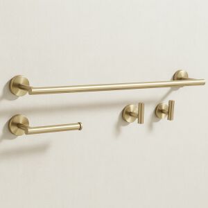 Sada kúpeľňových doplnkov  Ari Brush Gold 4 kusy 145011700 - Držiaky na uteráky