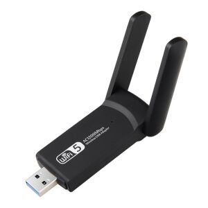 Techstar® AC 1300 vezeték nélküli adapter, kétsávos, 1200 Mbps, USB 3.0, 2,4G/5G, nagy hatótávolságú, 2 antenna, fekete 145012741 - Wi-Fi router, adapter