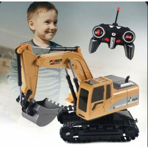 Távirányítós építőipari kotrógép, játék 3 év feletti gyerekeknek, távirányítóval, sárga