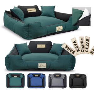 Kutyaágy, járóka, KINGDOG MM43, 115x95 cm, személyre szabott, levehető, csúszásgátló, zöld 145013206 - Kutyafekhely