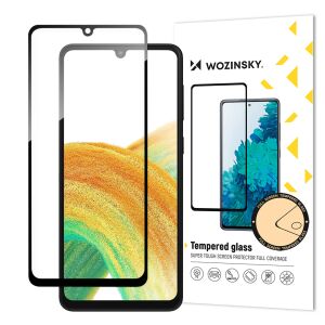 9H edzett üveg Samsung Galaxy A34 5G készülékhez, teljes képernyős, fekete kerettel, teljes ragasztóval 145013378 - Képernyővédő fólia