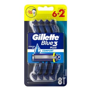 GILLETTE Blue 3 Plus Comfort borotva férfiaknak, 1 csomag – 6+2 ingyen 145013456 - Borotvapenge
