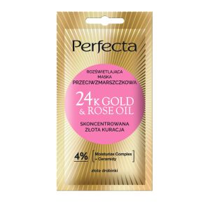 PERFECTA 24K Gold&Rose Oil Arcpakolás ragyogást kölcsönző ránctalanító 8 ml