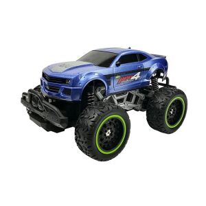 Niebieski samochód R/C Monster Truck z wysokimi kołami - Pojazd zdalnie sterowany