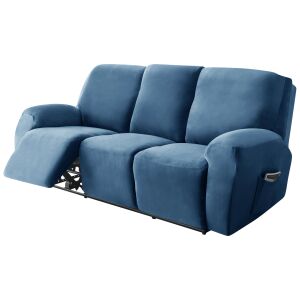 Relax Fotel Huzat (bársonyos, 3 üléses, kék, rugalmas) 145028804 - Bútorhuzat