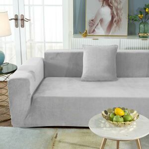 Kanapé Huzat (bársonyos, 4 személyes, világosszürke) 145029010 - Bútorhuzat