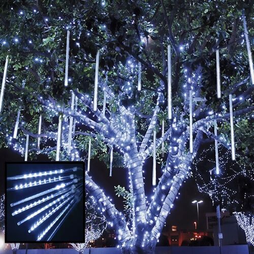 Kültéri fehér meteor fényeső, fényfüzér,50 cm, 8 részes (BBV) 145030358