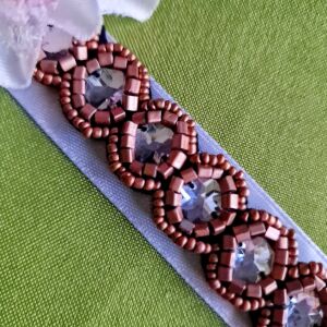 ESKÜVŐ MÖV38 – Handmade - Strasszos óarany színű menyasszonyi öv 29x2cm-es 145037282 - Női öv