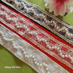 ESKÜVŐ MÖV45 – Handmade - Arany hímzésű fehér gyöngyös menyasszonyi öv 30x4cm-es 145037296 - Női öv