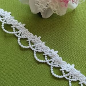 ESKÜVŐ MÖV48 – Handmade - Fehér rózsa mintás menyasszonyi öv 35x2,5cm-es 145037924 - Női öv