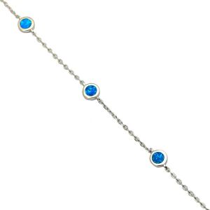 Ezüst karkötő kerek kék opál szemekkel 145039170 - Női ékszer
