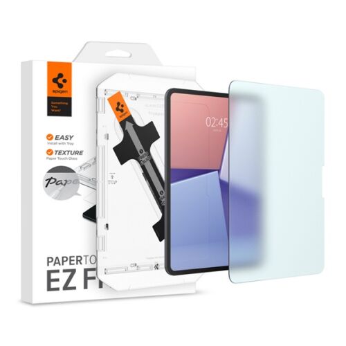 IPAD Pro 11 (2025) SPIGEN PAPER TOUCH EZ FIT képernyővédő üveg 2.5D, 9H + segédkeret, ÁTLÁTSZÓ 145039246
