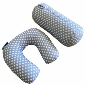 Pamut szürke pöttyös hengerpárna - nyakpárna szett (utazó szett) 145043764 - Nyakpárna