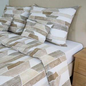 Krepp ágyneműhuzat garnitúra - Barna mintás 3 db: Kispárna+Félpárna+Paplan 145044057 - Lakberendezés