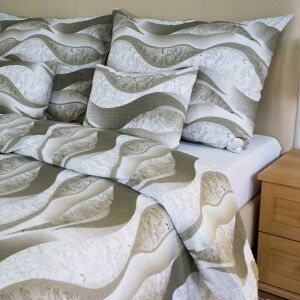 Krepp ágyneműhuzat garnitúra - Keki hullám mintás 3 db: Kispárna+Félpárna+Paplan 145044059 - Lakberendezés