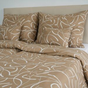 Pamut ágyneműhuzat garnitúra - Karamell fehér mintával 3 db: Kispárna+Félpárna+Paplan 145044060 - Ágynemű - ifjúsági és felnőtt