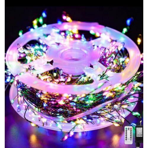 Tündérfény Karácsonyi Fényfüzér 50m, 1500 LED, 8 Programos, Színes