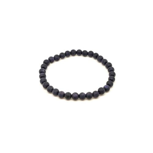 Goldstone kék matt ásvány karkötő, 6mm gyöngyökkel 