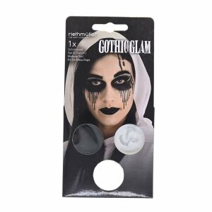 Sada na líčenie, Gothic Glam, 3 farby, 2 tetovania, 1 štetec – na halloweenske, karnevalové a tematické kostýmy, Amscan 145046400 - Amscan