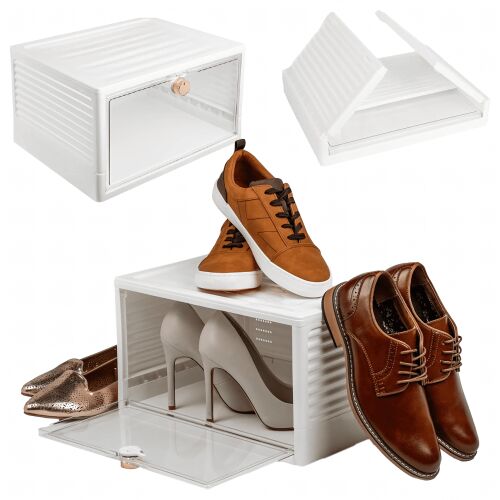 Cipőrendező doboz fedéllel, ruhásszekrény doboz, fehér 145047195