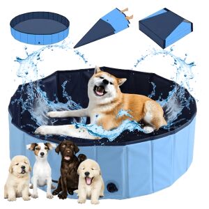 Erős medence kutyáknak, kerti állatoknak, hűtésre, mosásra, összecsukható, 60x20cm