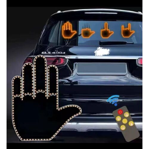 LED-es autós tábla távirányítóval, kézi típus, 4 használati móddal, erős világítás, univerzális kompatibilitás, fekete/narancssárga