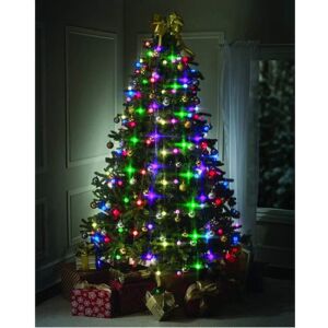 Függőleges karácsonyfa fényfüggöny, karácsonyi installáció, 64 gömbbel, távirányítóval, 16 színnel és programmal, többszínű