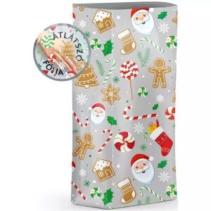 Mikulášske vrecko so vzorom medovníka - priehľadné, 20 x 40 cm 145051559 - Darčekové balenie