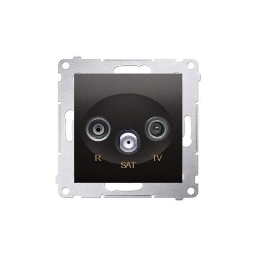 RTV-SAT átmenő aljzat, R 11dB csillapító, TV és SAT 10dB, antracit, Simon54 145052651