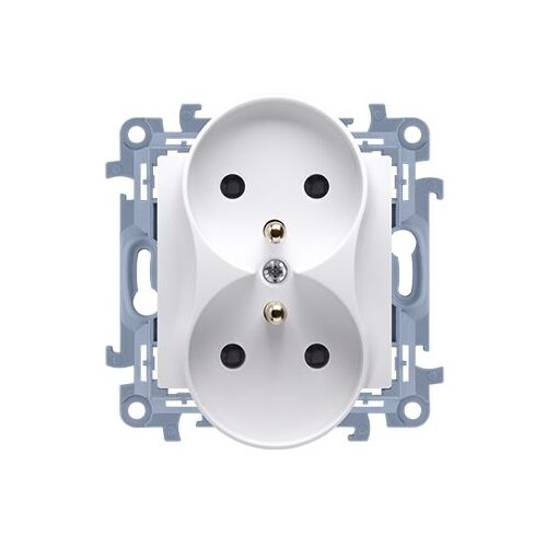 Dupla földelt aljzat áramút redőnyökkel (modul) 16 A, 250 V~, csavaros sorkapcsok, fehér Simon10 145053719