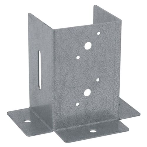 Nyitott oszlopláb csavaros cink dübellel 121x150x2 mm