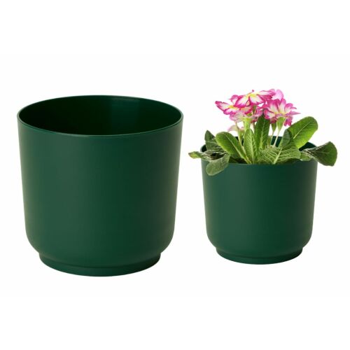 Sötétzöld matt műanyag virágcserép Satina 15x14,9 cm 145054449