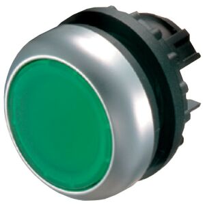 M22-DRL-G meghajtó, világító lapos zöld gomb, visszacsapásmentes