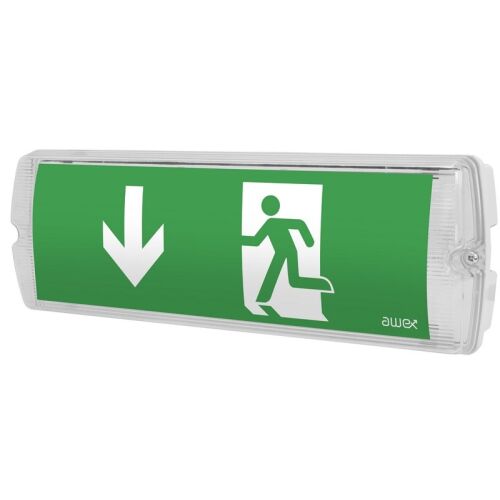 Hálózati tápellátású és vészhelyzeti LED lámpatest, GAZDASÁGOS 1W 3h + PU33, tesztgomb, IP65 145057393