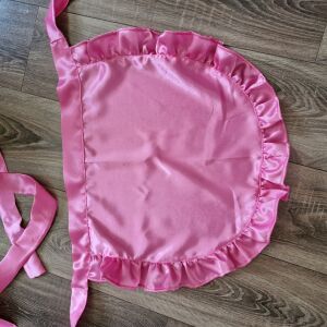 Esküvő OTT68 - pink színű szatén fodros kötény