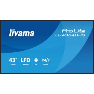 iiyama 43" LH4364UHS-B1AG ProLite 16:9 UltraHD 4K LED Üzleti kijelző 145066452 - LFD monitor