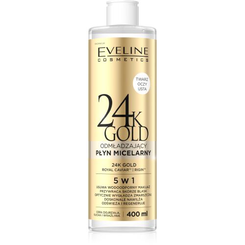 EVELINE 24K arany fiatalító micellás víz 5 az 1-ben 400 ml 145067752
