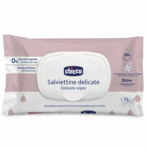 Chicco Törlőkendő Delikát illatmentes 72 db érzékeny bőrre 98% víz 145071479