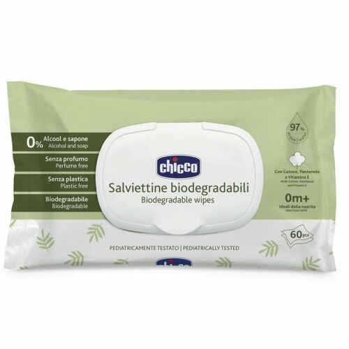 Chicco Törlőkendő Biológiailag lebomló 60 db illatmentes műanyagmentes 145071513
