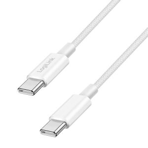Logilink USB 2.0 Type-C kábel, C/M - C/M, 480 Mbps, 60W, nejlon, fehér, 1,5 m 145071980 - USB kábel