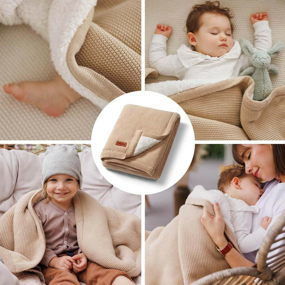 E-shop BabyOno deka bavlna/sherpa pletená 75x100cm béžová 1659/02