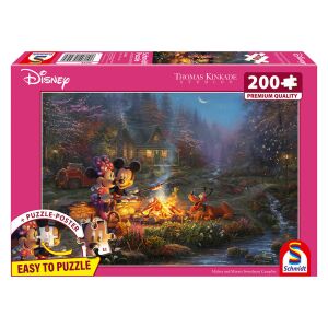 Disney - Mickey &amp; Minnie meghitt tábortűznél -200db puzzle 145075484 - Puzzle